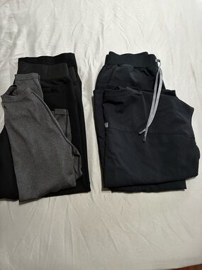 Fabletics and Peelz Straight-Leg Pants  in Black with Tops